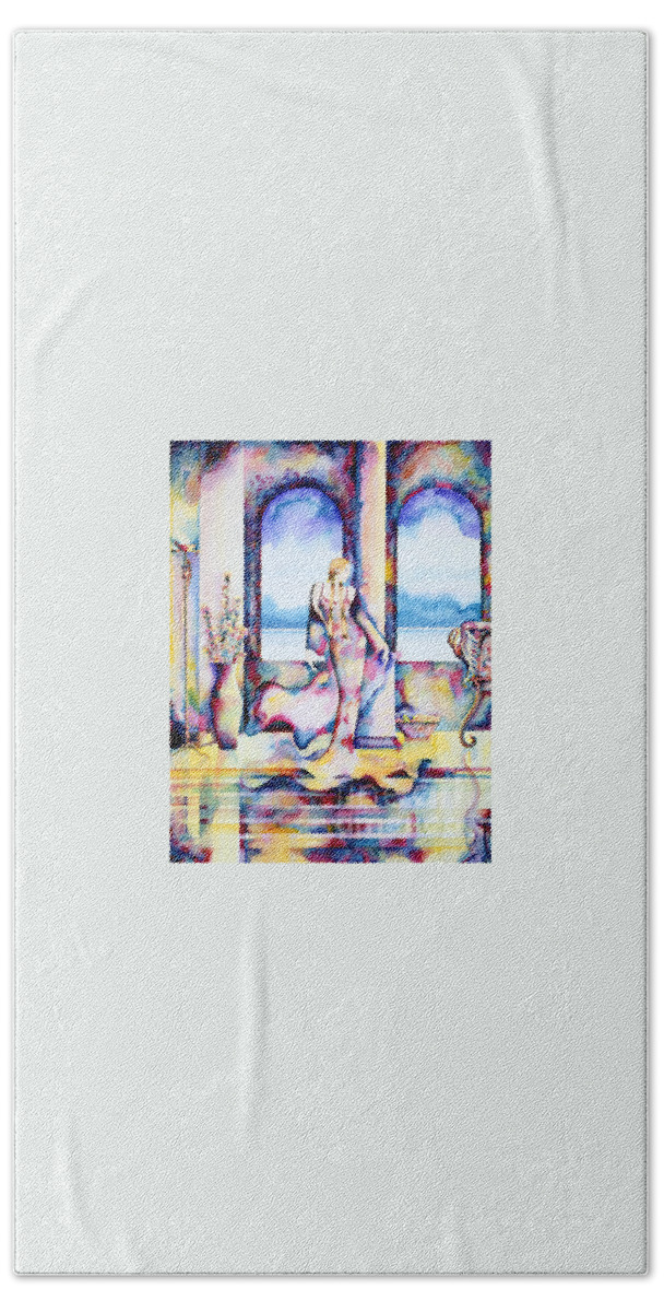 Exotic Beach Towel featuring the painting Winds of Paradise by Frances Ku