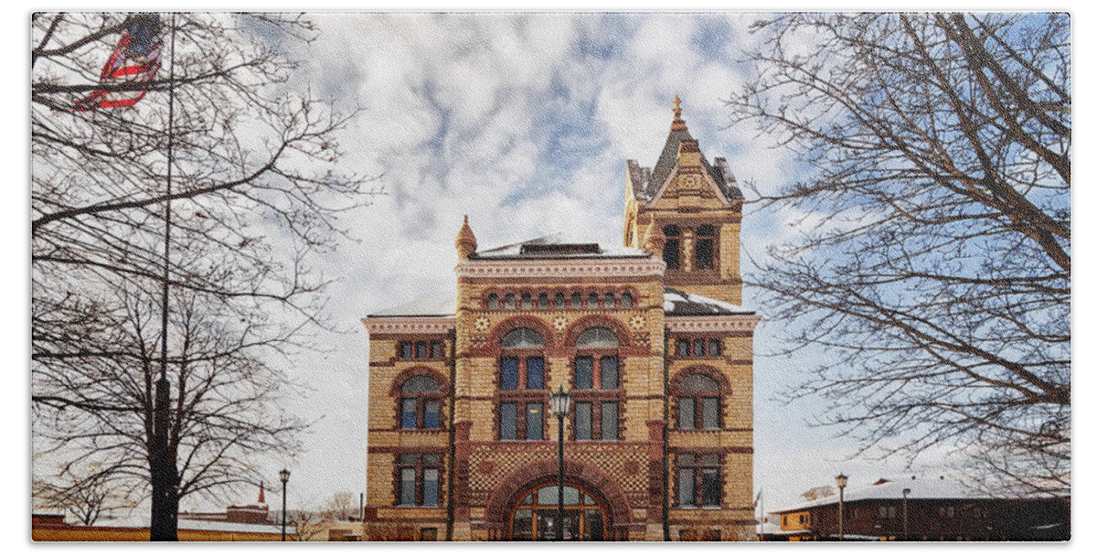 Winona Beach Towel featuring the photograph Winona County Courthouse by Al Mueller