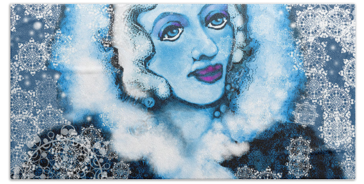 Beauty Beach Towel featuring the digital art Winter Blues by Carol Jacobs