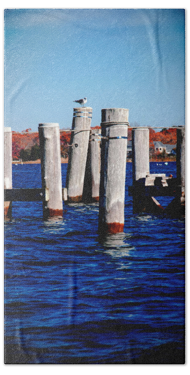 Connecticut Beach Towel featuring the photograph Winter Dock by Greg Fortier
