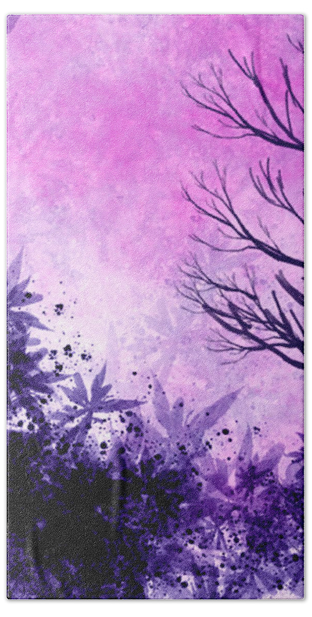 Trees Beach Sheet featuring the painting Winter Dreams by Sophia Gaki Artworks
