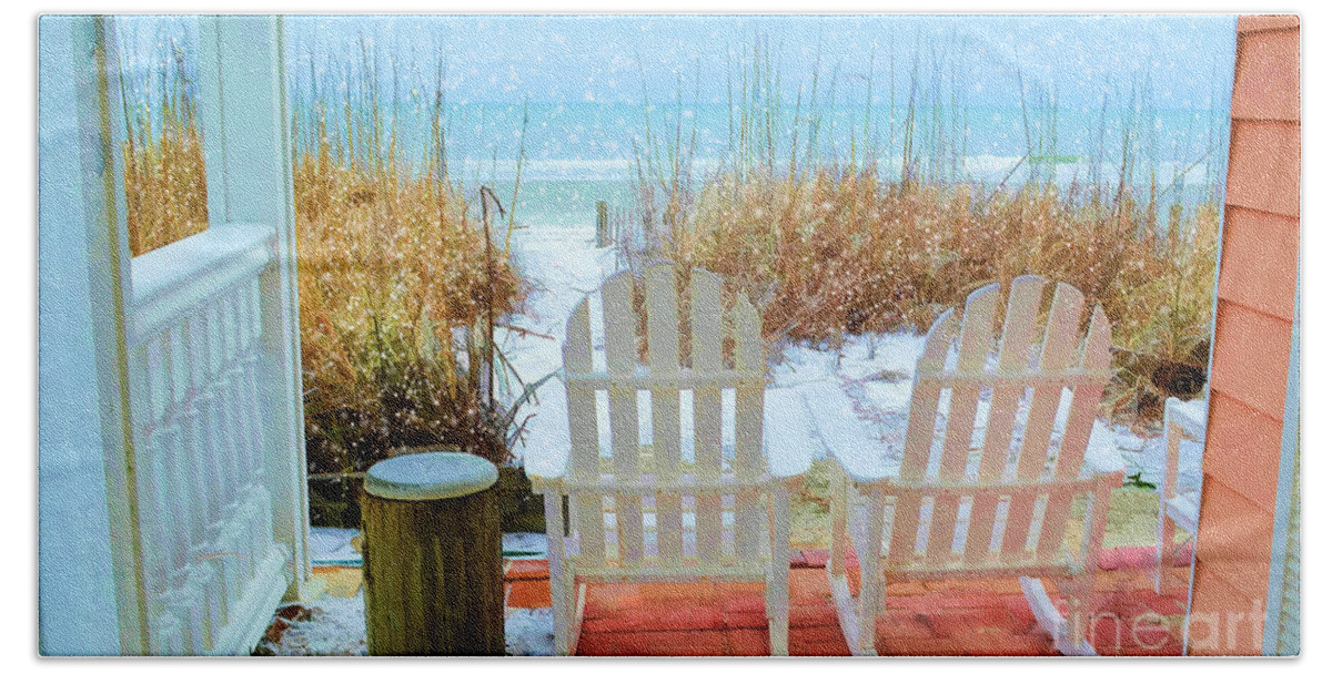 Scenic Beach Towel featuring the photograph Winter Retreat by Kathy Baccari