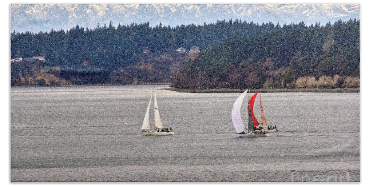Photography Beach Towel featuring the photograph Winter Sails by Sean Griffin