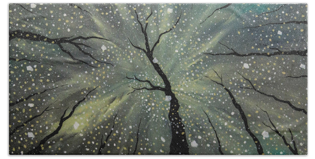 Trees Beach Towel featuring the painting Winter's Spell by Joel Tesch