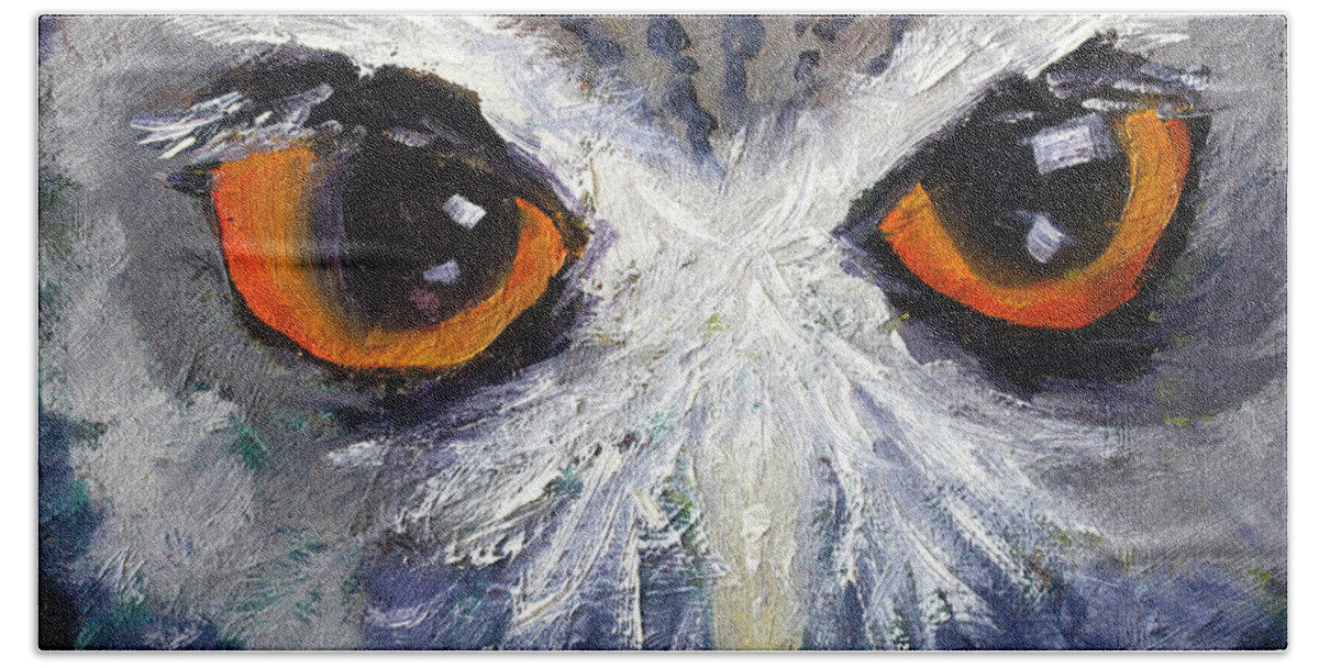 Owl Beach Sheet featuring the painting Wisdom by Nancy Merkle