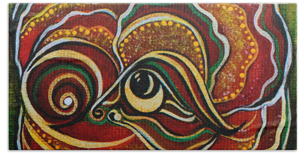 Third Eye Painting Beach Towel featuring the painting Wisdom Spirit Eye by Deborha Kerr