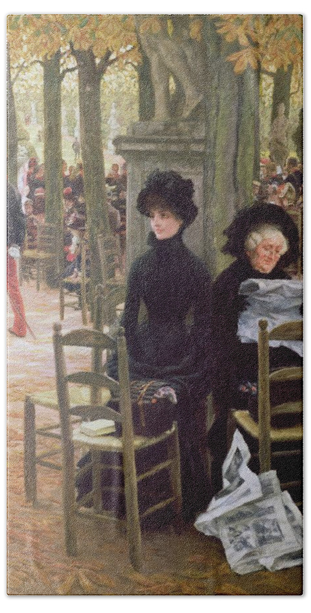Hat Beach Towel featuring the photograph Without A Dowry Sans Dot, 1883-5 by James Jacques Joseph Tissot