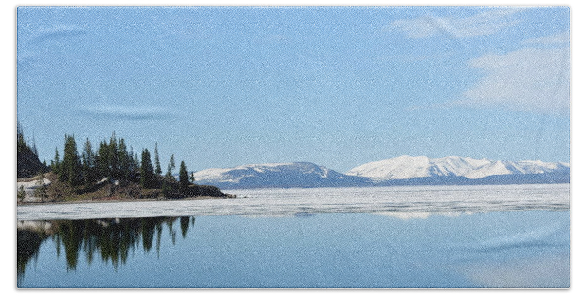 Lake Beach Sheet featuring the photograph Yellowstone Lake in the Spring by Frank Madia