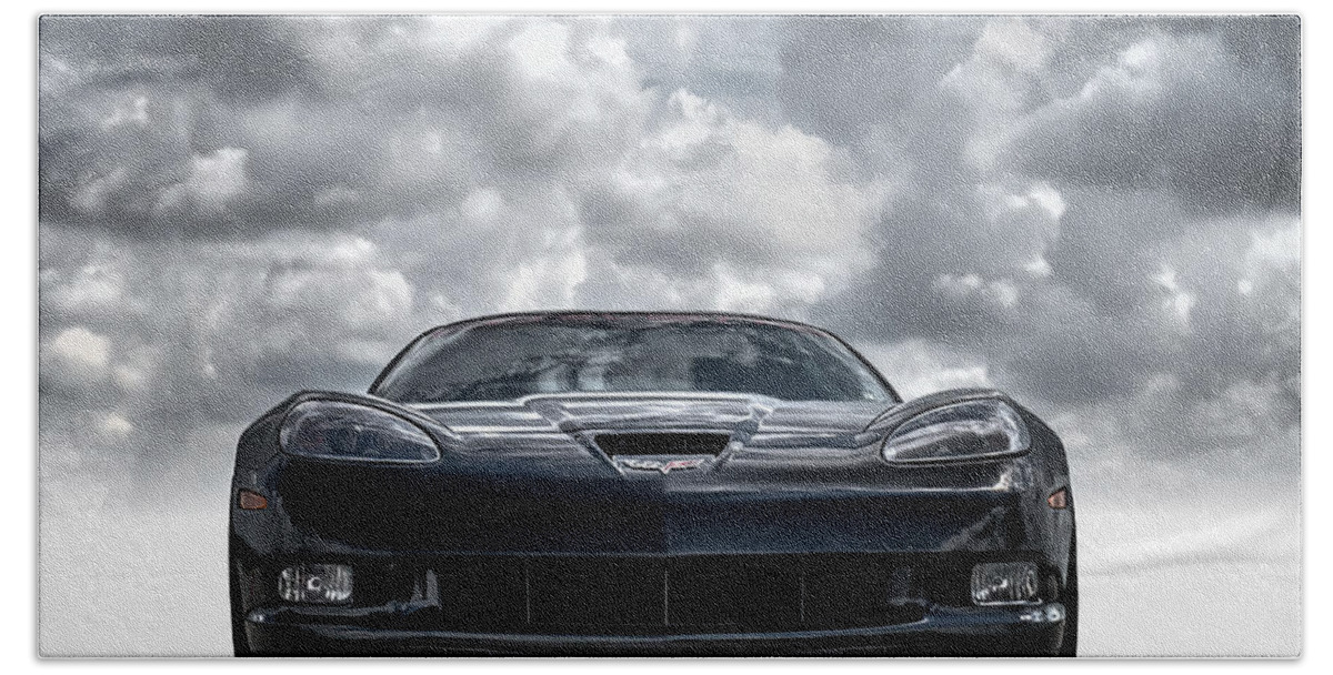 Corvette Beach Towel featuring the digital art Z06 by Douglas Pittman