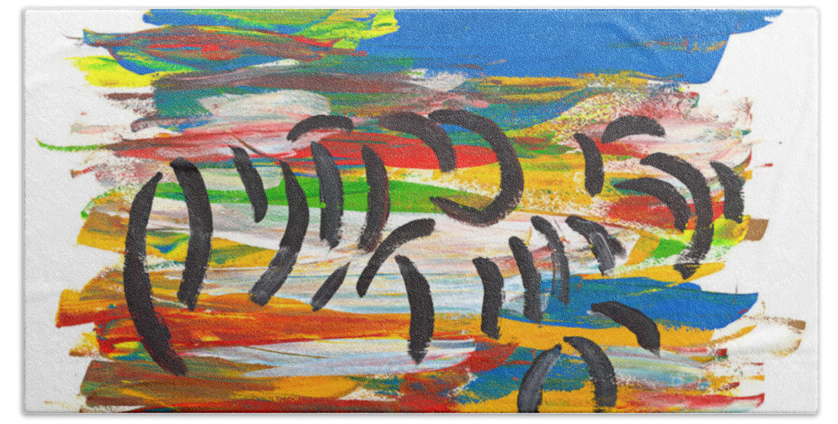 Contemporary Beach Towel featuring the painting Zafari by Bjorn Sjogren