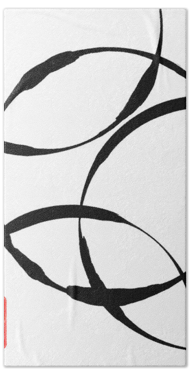 Zen Beach Towel featuring the painting Zen Circles by Hakon Soreide