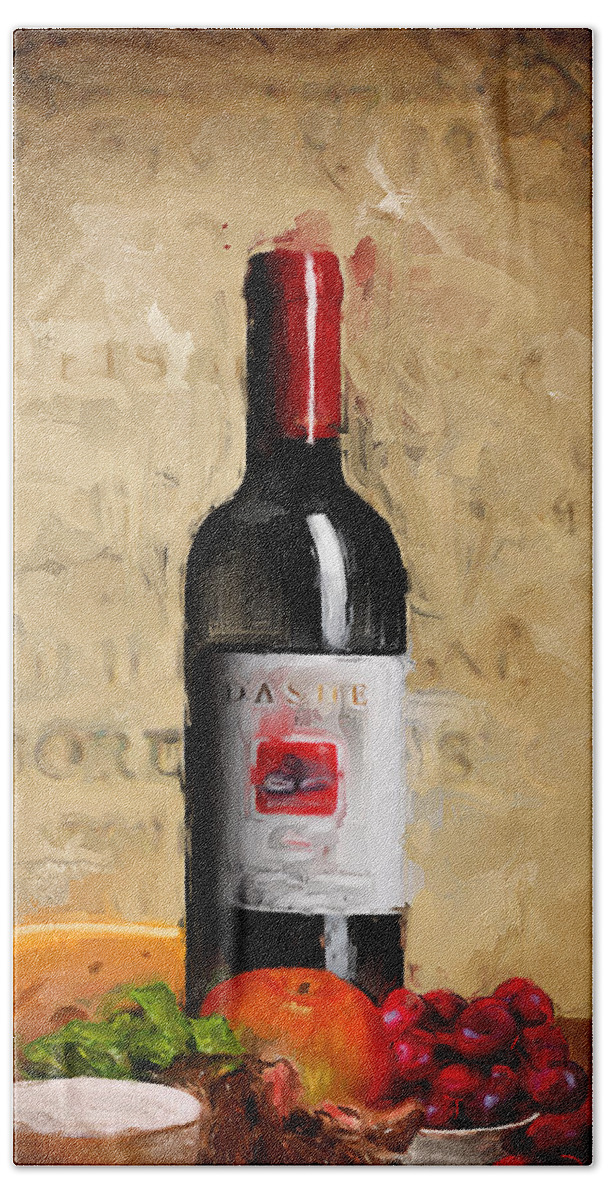 Wine Beach Towel featuring the painting Zinfandel IV by Lourry Legarde