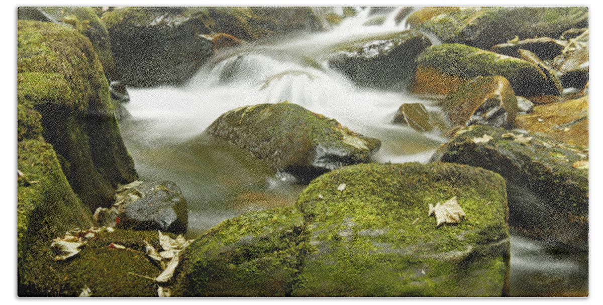 Torc Flow Beach Sheet featuring the photograph Water flow at Torc by Martina Fagan