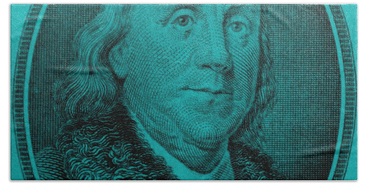 Ben Franklin Beach Towel featuring the photograph BEN FRANKLIN in TURQUOIS #1 by Rob Hans