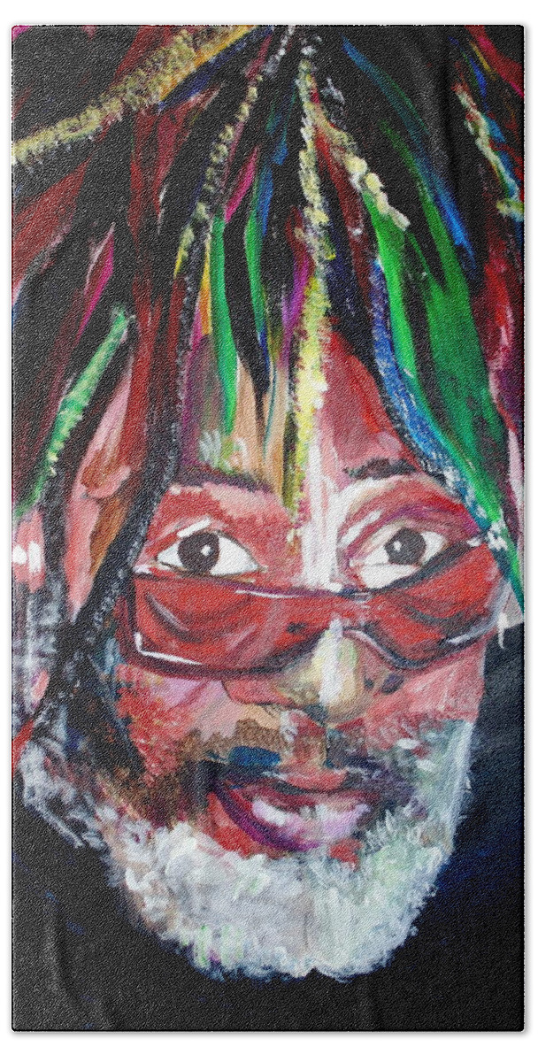  Beach Sheet featuring the painting George Clinton #1 by Kate Fortin