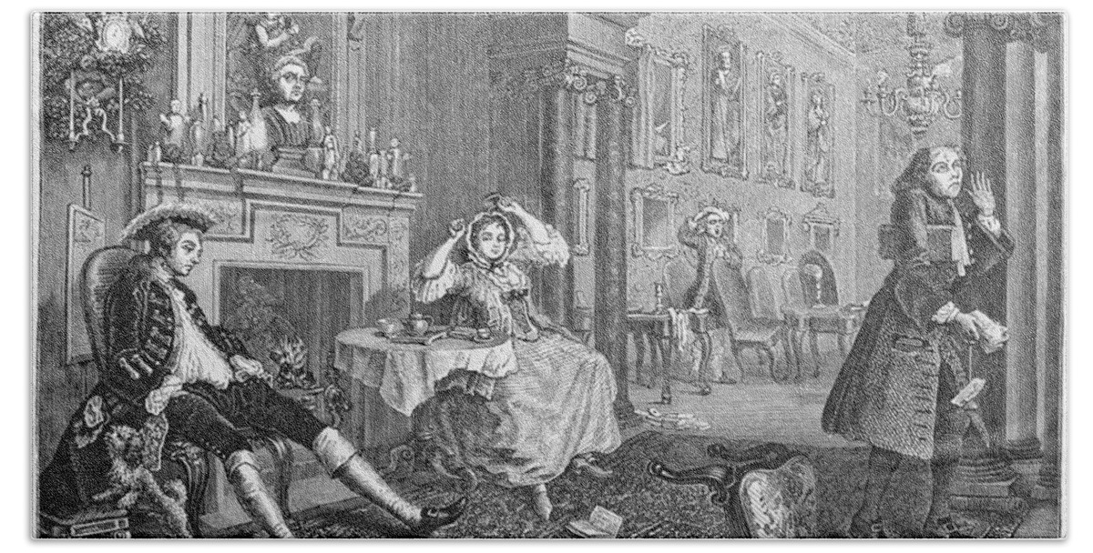 18th Century Beach Towel featuring the photograph Hogarth: Marriage #1 by Granger