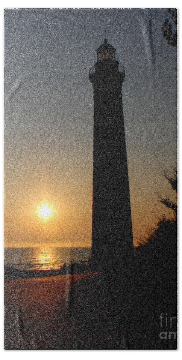 Lighthouse Beach Towel featuring the photograph Little Sable Point Lighthouse #1 by Grace Grogan