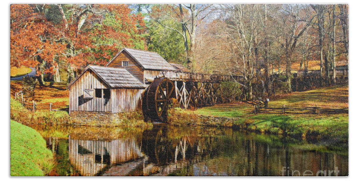 Blue Ridge Parkway Beach Sheet featuring the photograph Mabry Mill #1 by Ronald Lutz