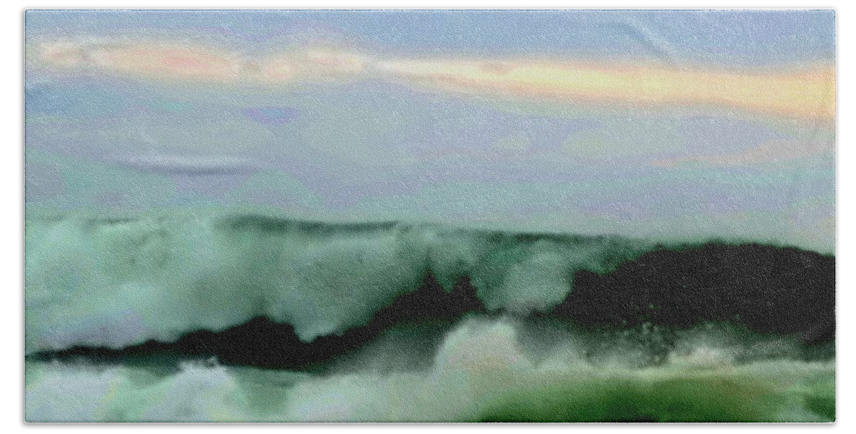 Blair Stuart Beach Towel featuring the digital art Ocean power #1 by Blair Stuart