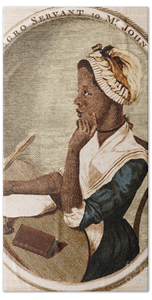 History Beach Sheet featuring the photograph Phillis Wheatley by Photo Researchers
