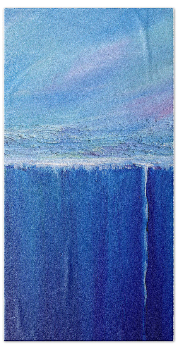 Abstract Beach Towel featuring the painting Reflection of Yesterday Series #1 by Dolores Deal