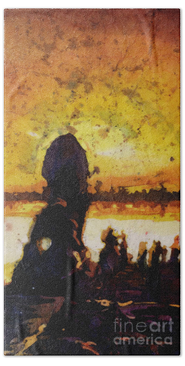 Angkor Wat Beach Sheet featuring the painting Angkor Sunrise #1 by Ryan Fox