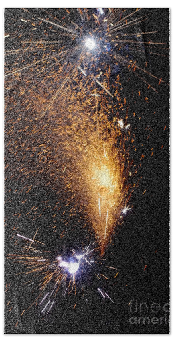  Beach Towel featuring the photograph Fire Works #1 by Gerald Kloss