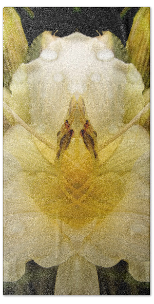 Color Blend Beach Towel featuring the digital art Pale Yellow Fantasy #3 by Michele Caporaso