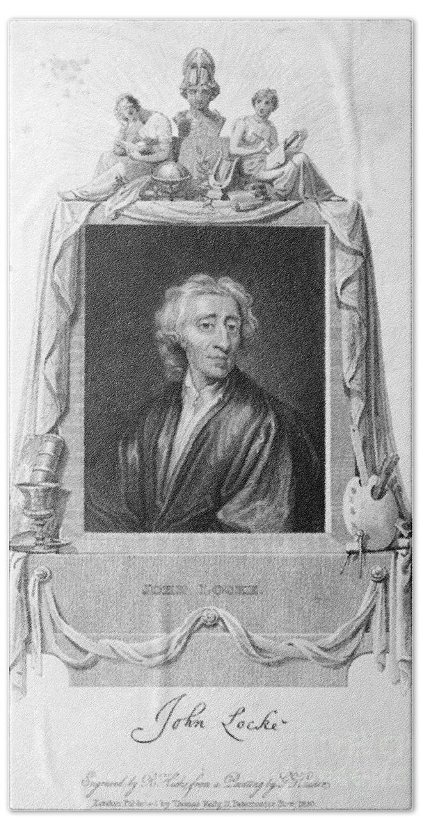 Cartouche Beach Towel featuring the photograph John Locke (1632-1704) #4 by Granger