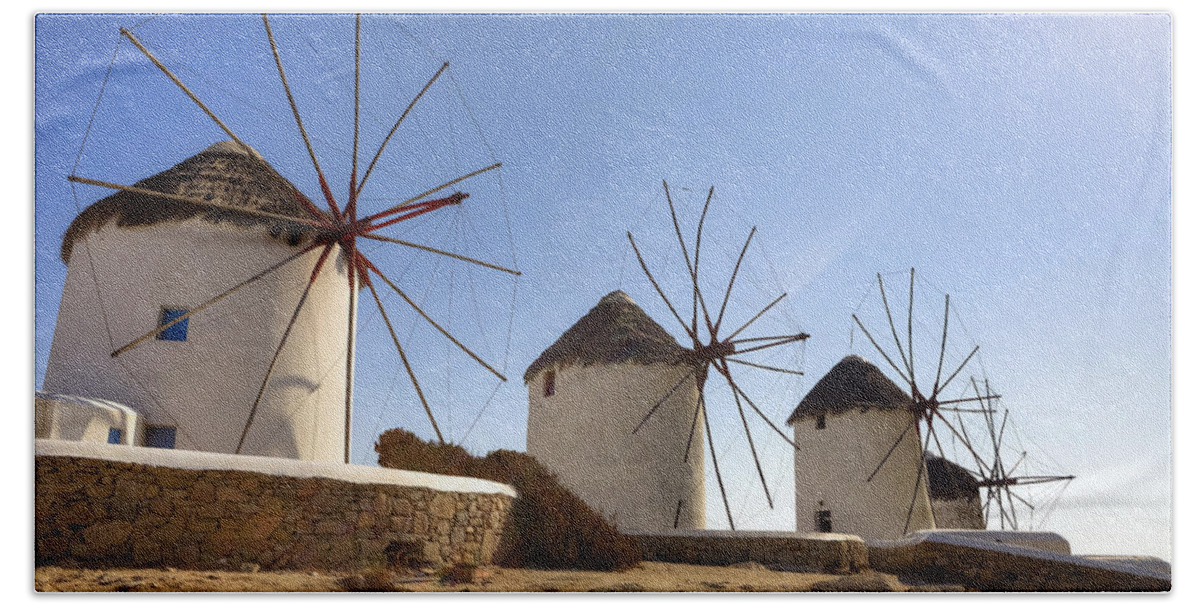 Windmills Beach Towel featuring the photograph Mykonos #5 by Joana Kruse