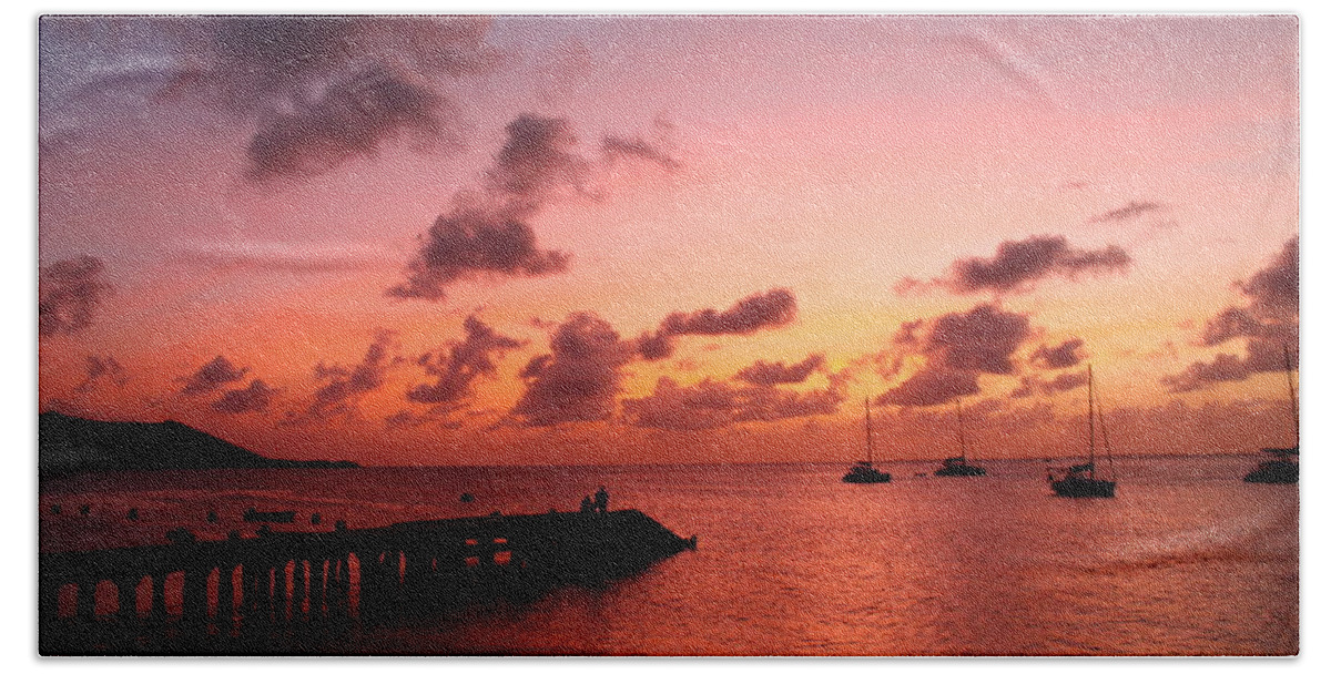 Sunset Beach Towel featuring the photograph Sunset #6 by Catie Canetti
