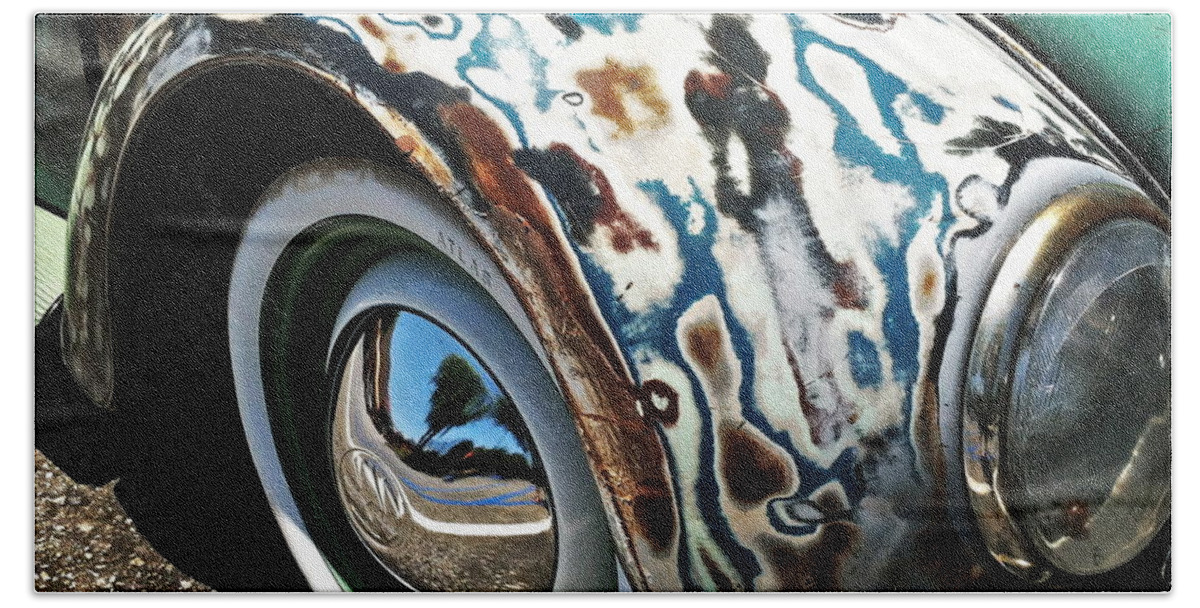 Volkswagon Beach Towel featuring the photograph 61 Volkswagon Bug by Gwyn Newcombe