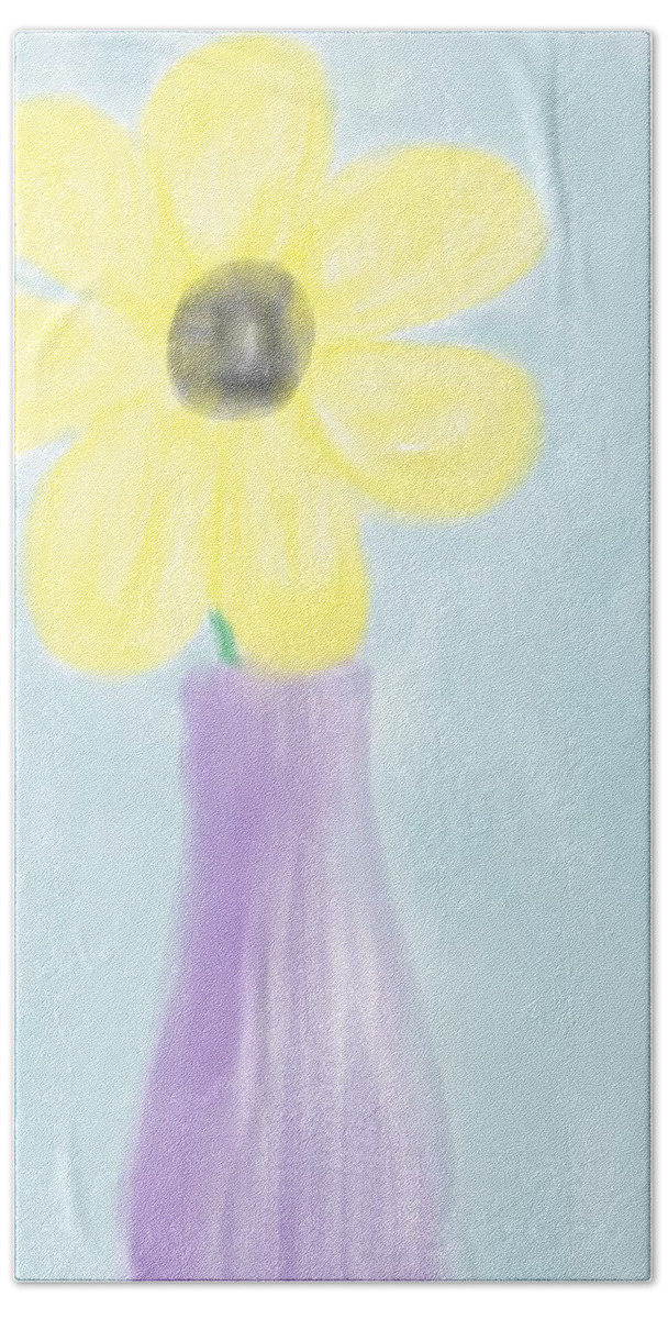 Flower Beach Towel featuring the digital art A Flower For Mo by Heidi Smith