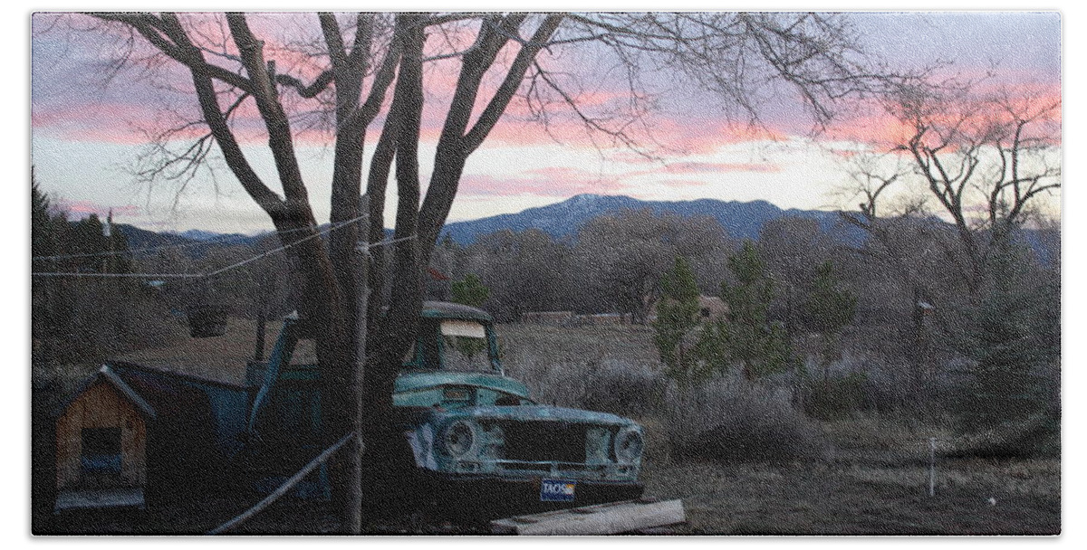 Old Truck Beach Towel featuring the photograph A Life's Story by Carrie Godwin