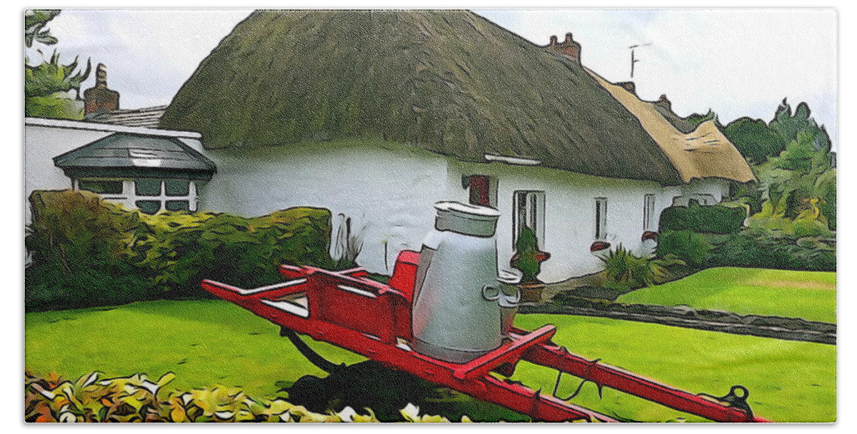 Cottage Beach Towel featuring the photograph Adare Cottage by Norma Brock