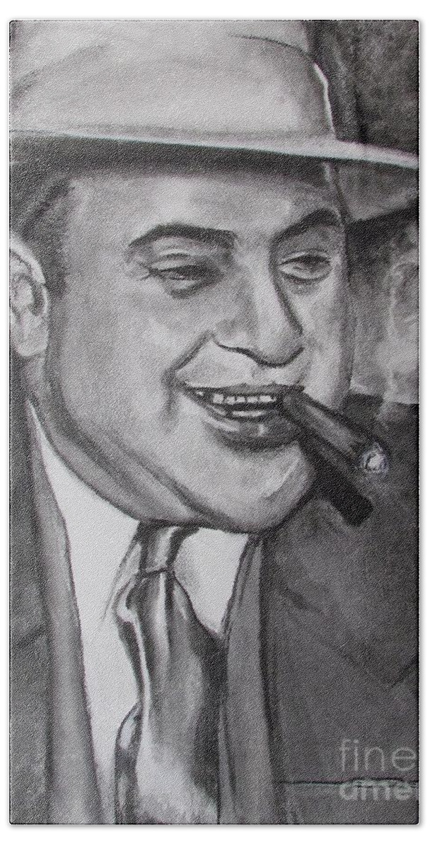 Al Capone Beach Sheet featuring the painting Al Capone 0G Scarface by Eric Dee