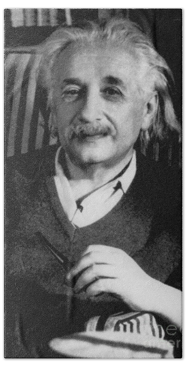 Science Beach Towel featuring the photograph Albert Einstein, German-american by Science Source