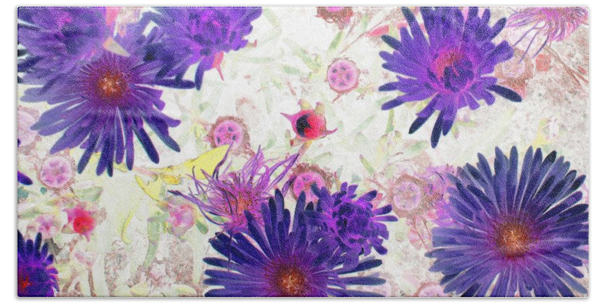 Altered Beach Towel featuring the photograph Altered Flower 7 by Andrew Hewett