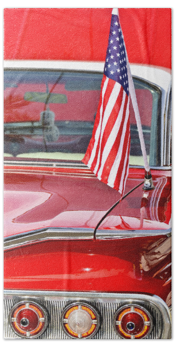 American Classic Beach Towel featuring the photograph American Classic Impala by Carolyn Marshall