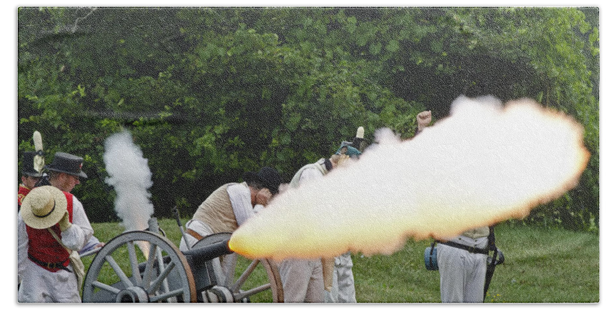 War Of 1812 Beach Towel featuring the photograph Artillery Demonstration by JT Lewis