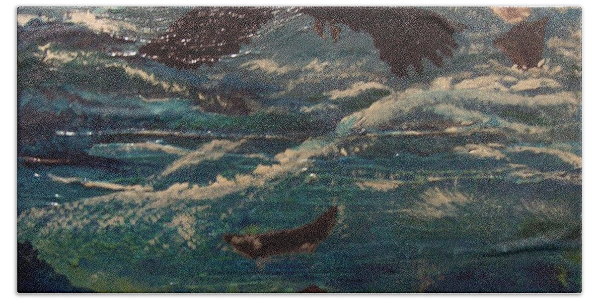 Whale Beach Sheet featuring the painting As The Crow Flys by Susan Voidets