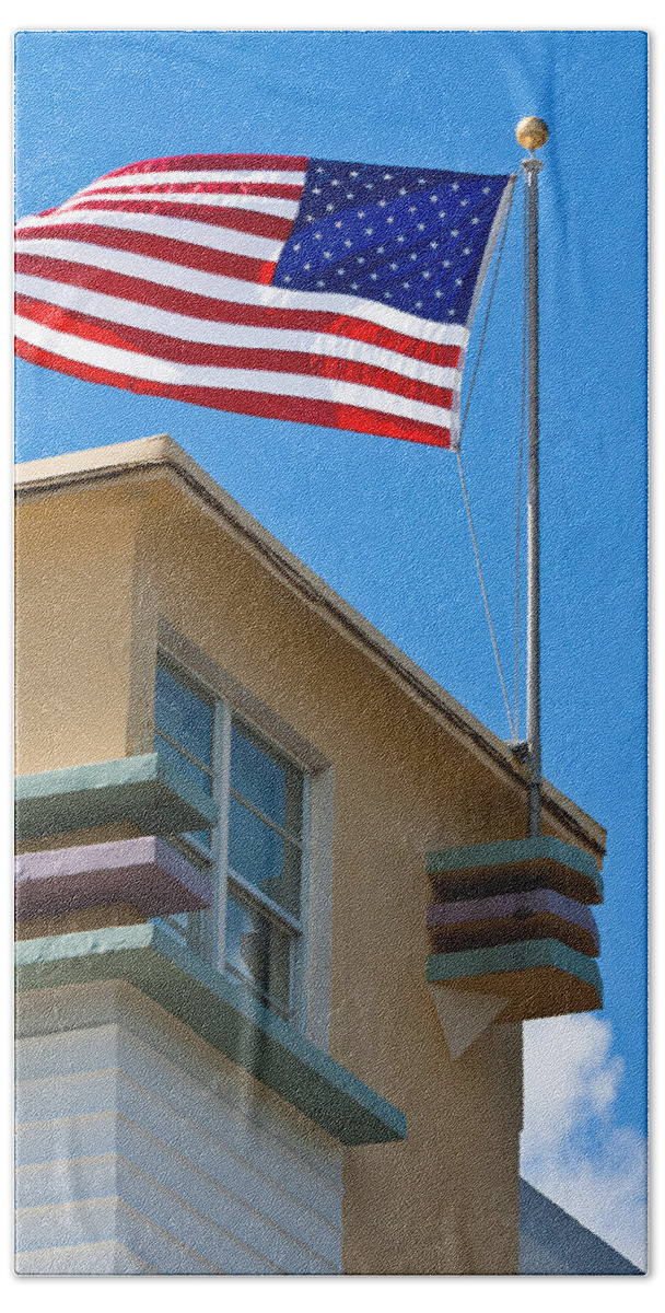 Architectural Features Beach Towel featuring the photograph Avalon Hotel in Miami Beach by Ed Gleichman