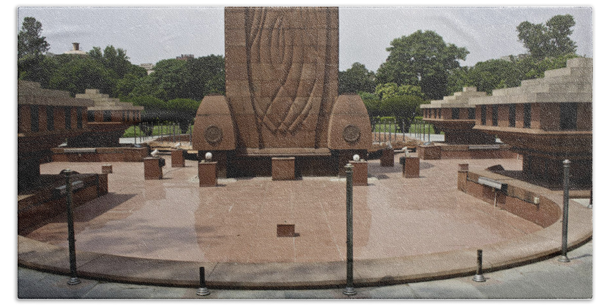 Amritsar Beach Sheet featuring the photograph Base of the Jallianwala Bagh memorial in Amritsar by Ashish Agarwal