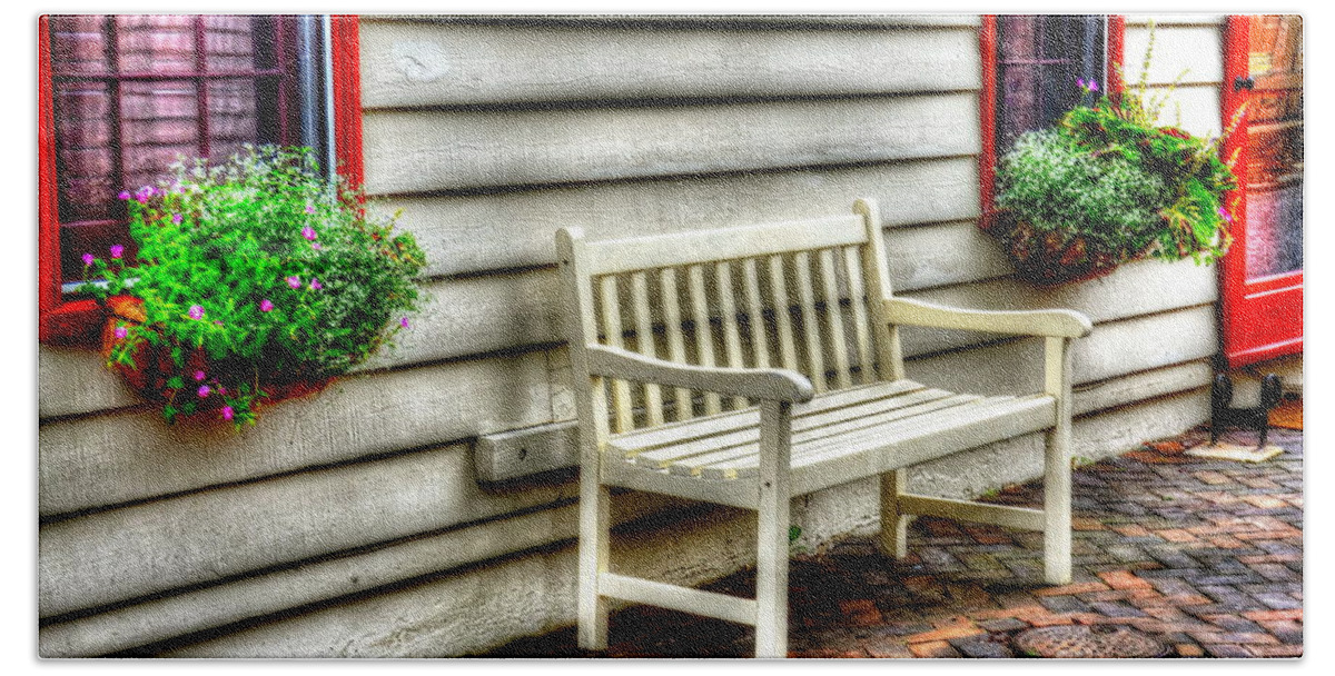Bench Beach Towel featuring the photograph Bench Me by Debbi Granruth