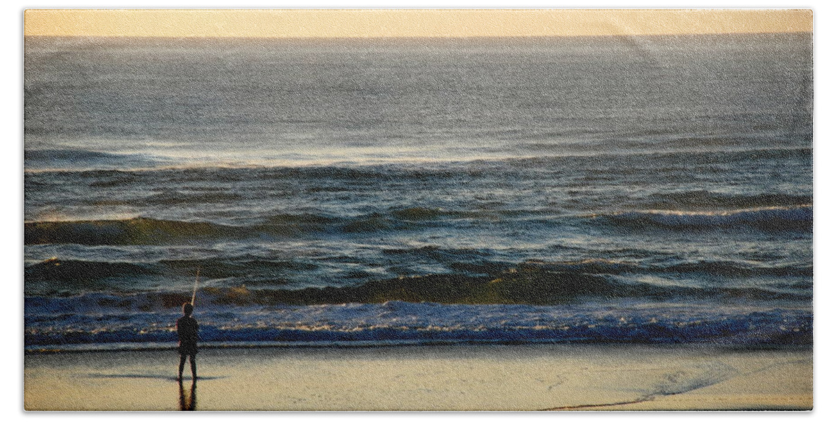 Fishing Beach Towel featuring the photograph Big Ocean by Eric Tressler