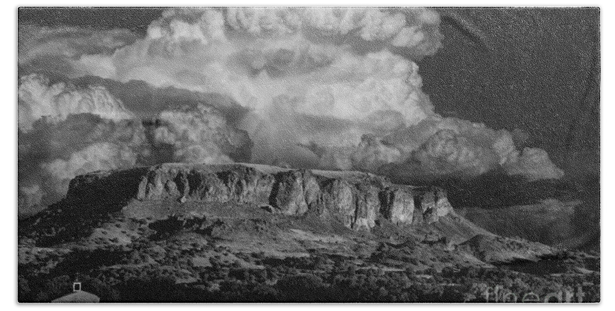 Thunderstorm Beach Towel featuring the photograph Black Mesa by Keith Kapple