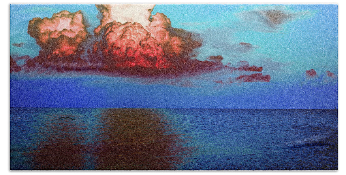 Colorful Beach Towel featuring the photograph Blood Red Clouds by Shannon Harrington