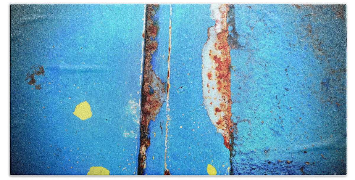 Rust Beach Sheet featuring the photograph Blue Abstract by Eena Bo