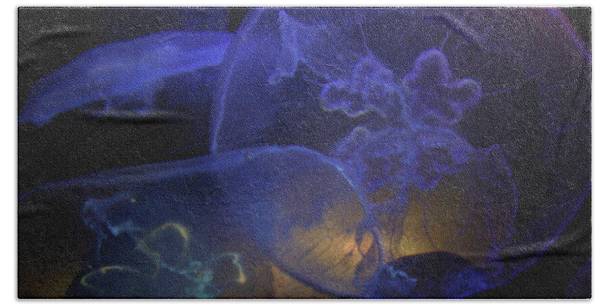 Jelly Fish Beach Sheet featuring the photograph Blue Jelly Dream by Jennifer Bright Burr
