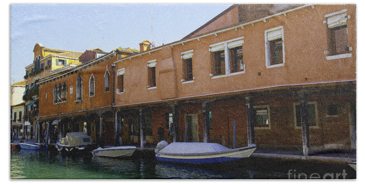 Boats Beach Towel featuring the photograph Boats on the Canal - Venice by Madeline Ellis